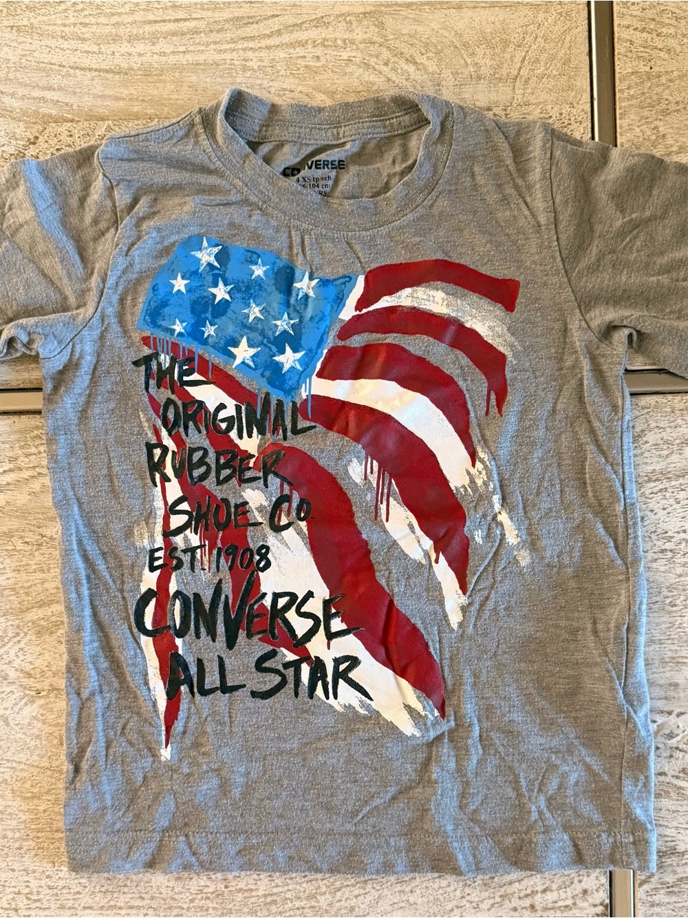 Converse American Flag Graphic Kids T-Shirt 4XS